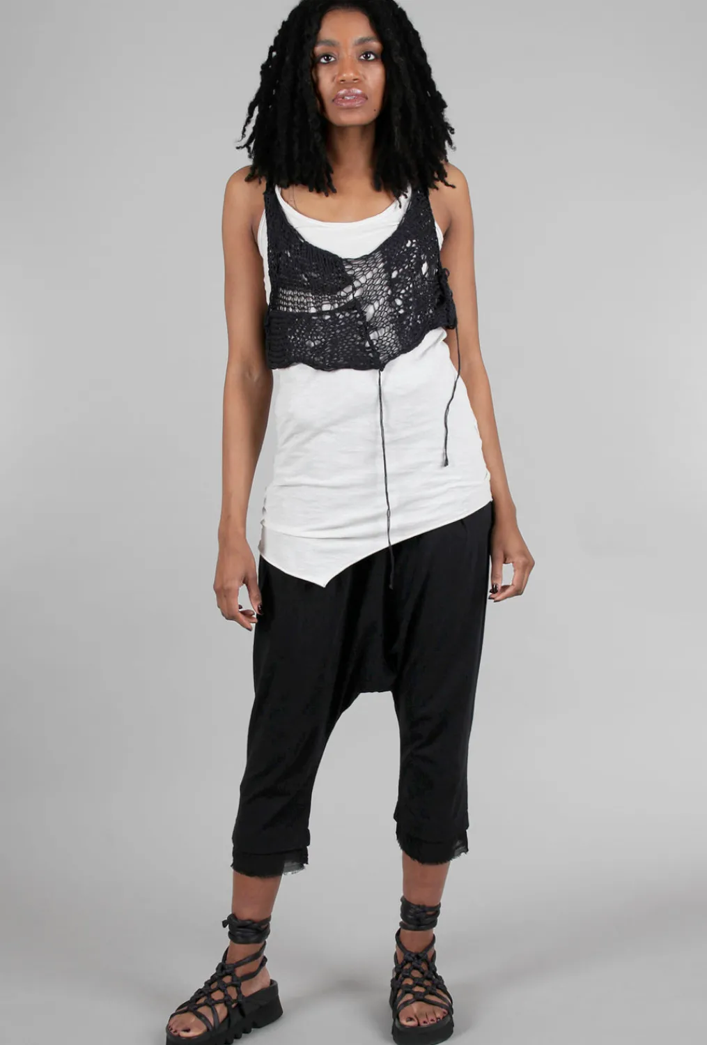 Shop Evie Lou Ebe Hand-Knit Vest, Black