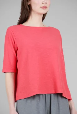 Clearance Evie Lou Elbow-Sleeve Tee, Harbor Red