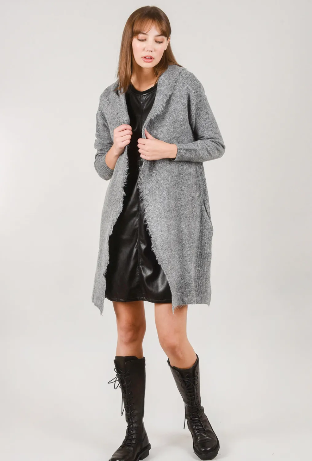 Shop Evie Lou Emma Cardie, Charcoal