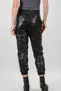 Clearance Evie Lou Faux Leather Bavali Jogger, Black