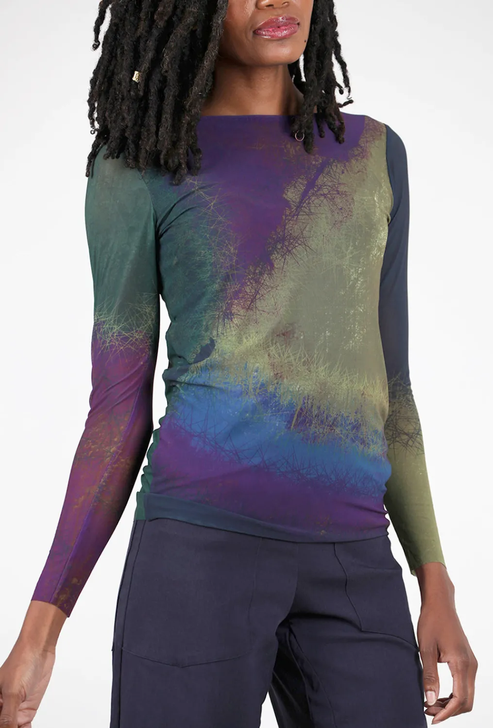 Sale Evie Lou Florence Double Sheer Top, Santa Fe Plum
