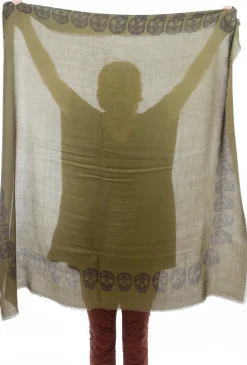 Cheap Evie Lou Frida Skull Scarf, Olive