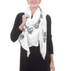 Online Evie Lou Frida Skull Scarf, White