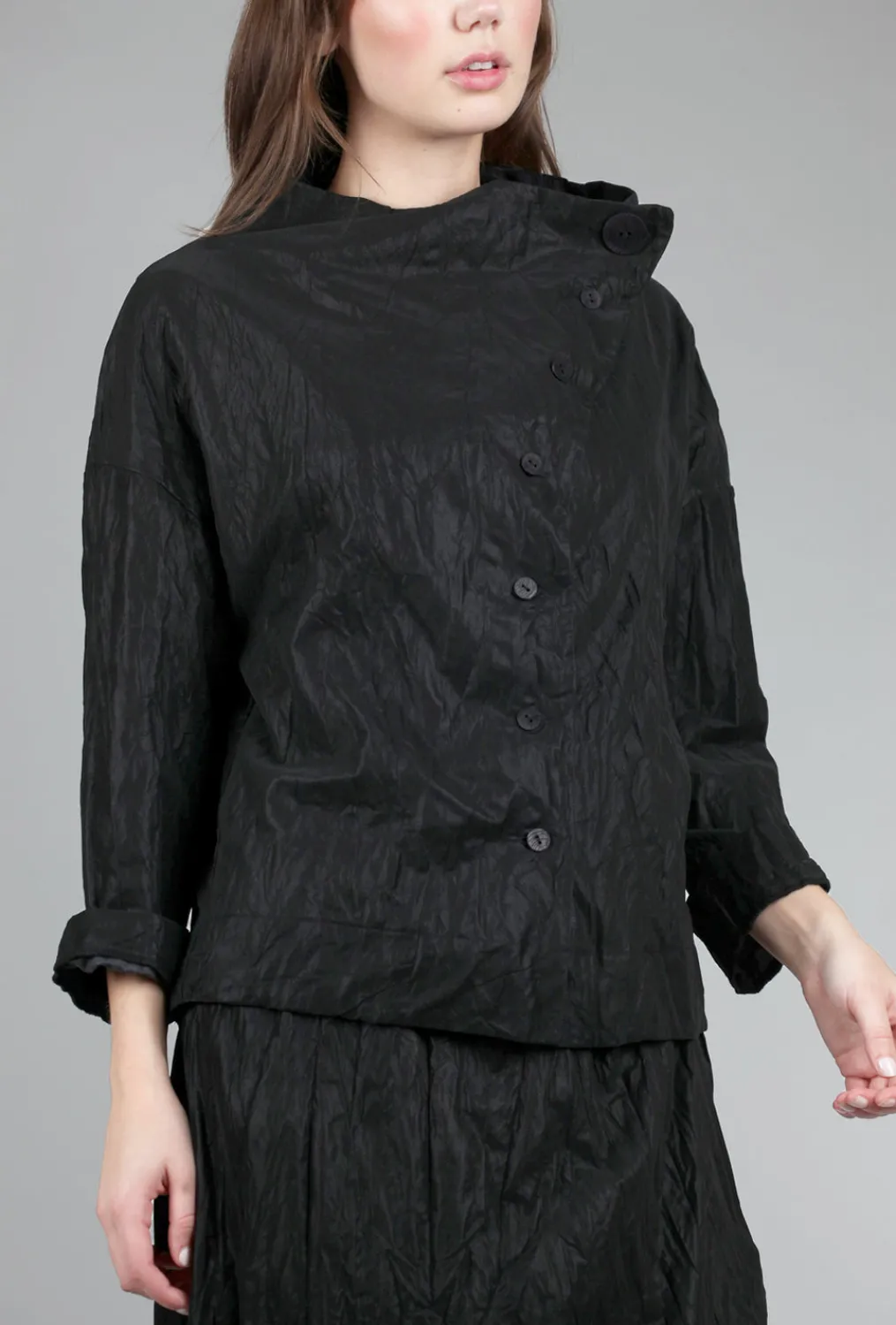 Discount Evie Lou Gallerist Crinkle Jacket, Black