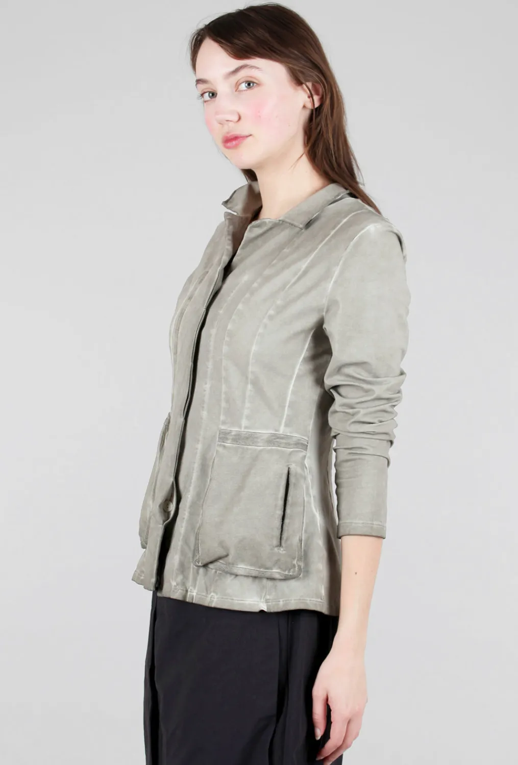 Fashion Evie Lou Garment-Dye Knit Jacket, Taupe