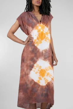 Shop Evie Lou Gauze Peasant Muscle Dress, Tunisia Rust