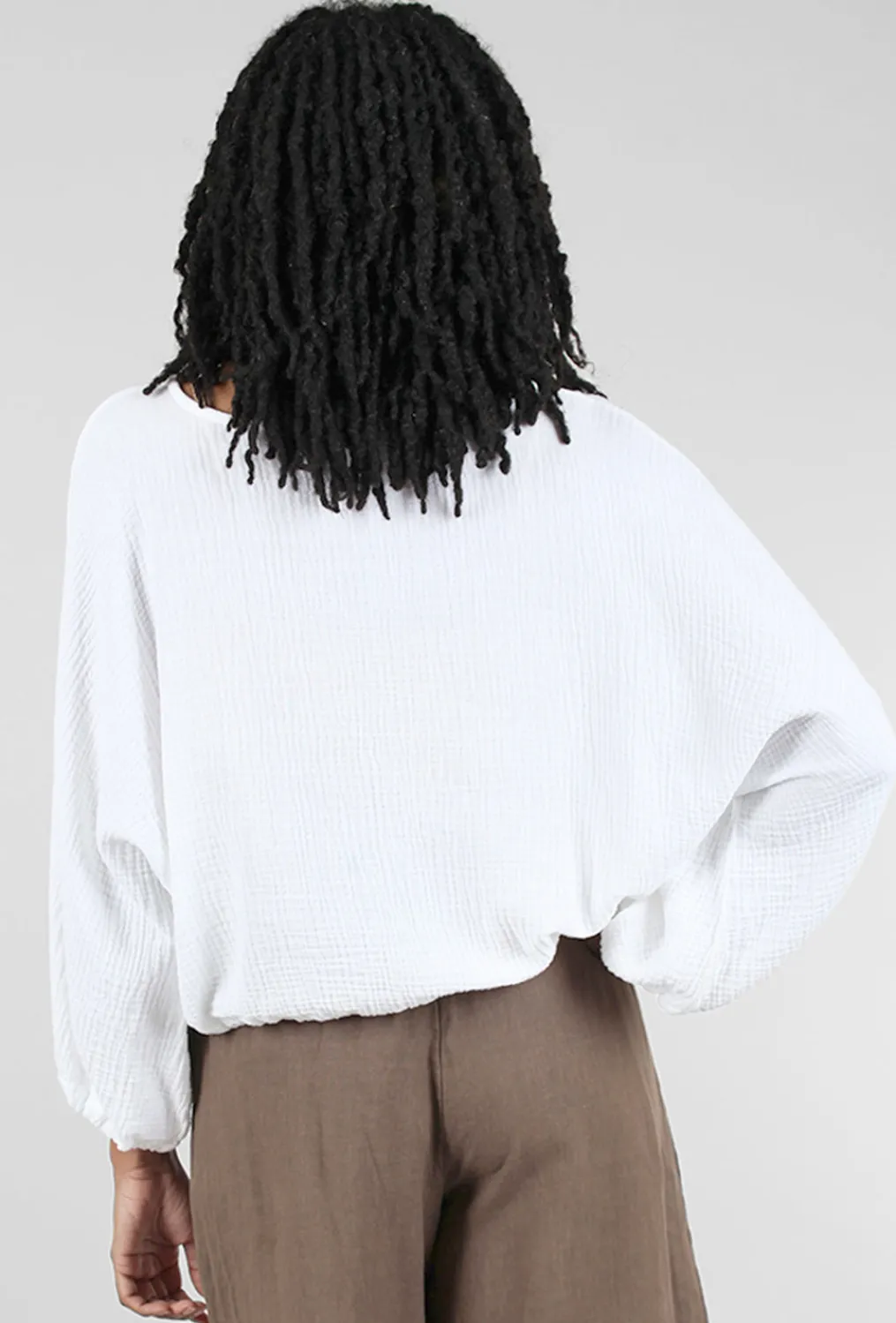 Shop Evie Lou Gianna Gauze Shirt, White