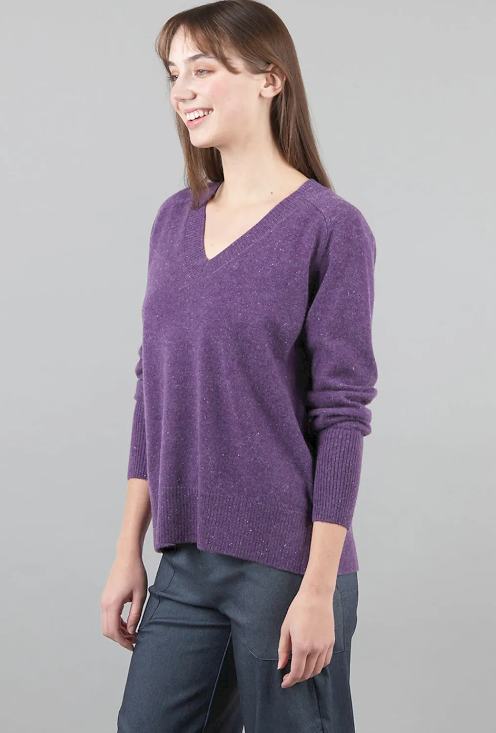 Online Evie Lou Helen Cashmere Pullover, Amethyst