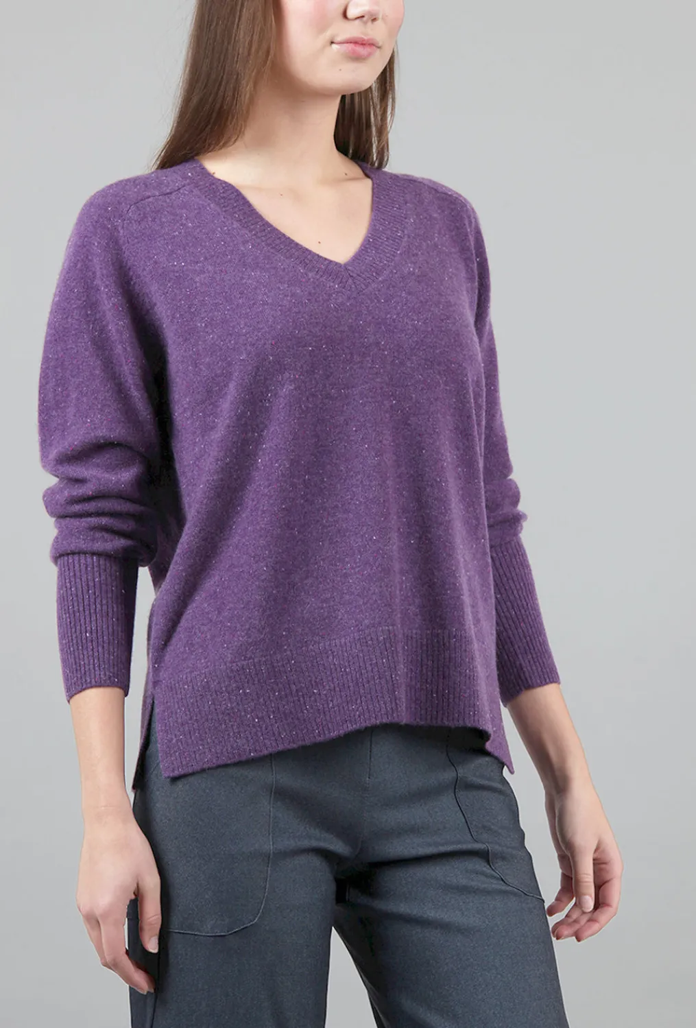Online Evie Lou Helen Cashmere Pullover, Amethyst