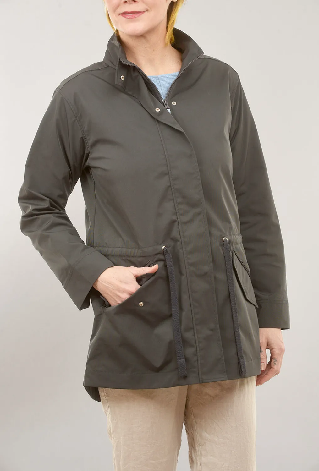 Shop Evie Lou High-Low Anorak, Granite