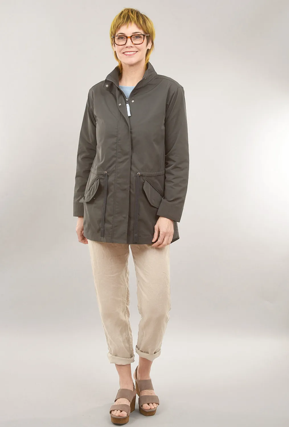 Shop Evie Lou High-Low Anorak, Granite