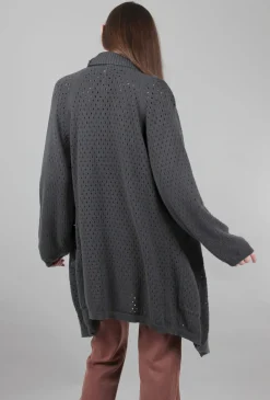 Cheap Evie Lou Holey Cardie, Charcoal