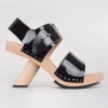 Cheap Evie Lou Hoppla Wood Sandal, Black Patent