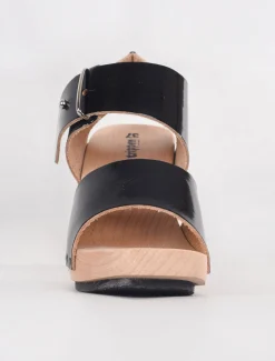 Cheap Evie Lou Hoppla Wood Sandal, Black Patent