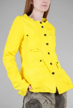 Shop Evie Lou Icon Leather Jacket, Lemon