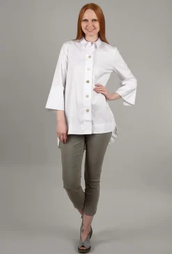 New Evie Lou Ideal White Tunic Shirt, White