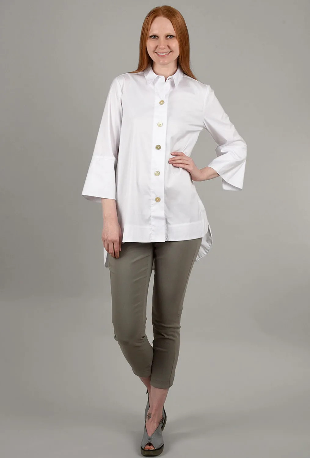 New Evie Lou Ideal White Tunic Shirt, White