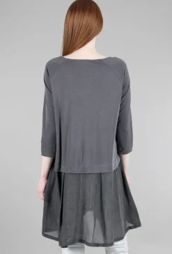 Shop Evie Lou Inset Drape Tunic, Dove Gray