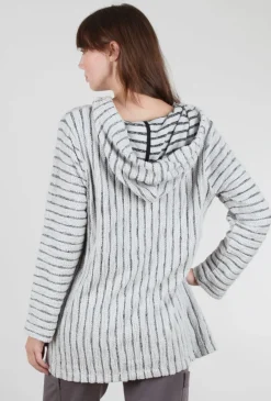 Outlet Evie Lou Island Stripe Terry Hoodie, Dune