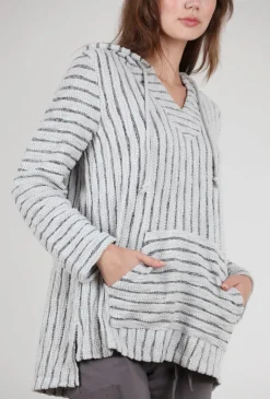Outlet Evie Lou Island Stripe Terry Hoodie, Dune