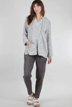 Outlet Evie Lou Island Stripe Terry Hoodie, Dune
