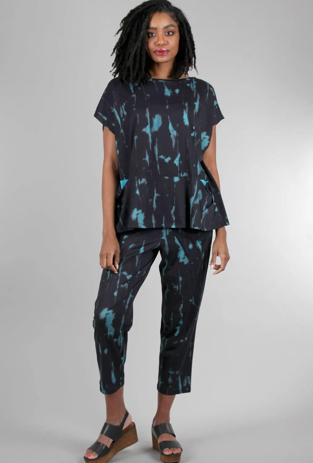 Best Sale Evie Lou Jersey Taper Pocket Pant, Storm