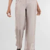 Best Evie Lou Jersey-Lined Silky Pant, Taupe
