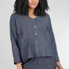 Clearance Evie Lou Jolie Denim Cropped Jacket, Blue