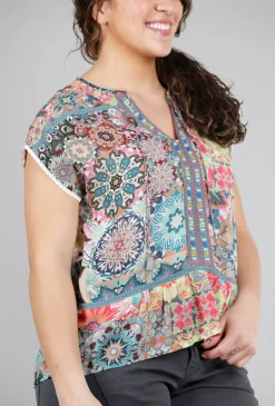 Best Evie Lou Kaleida Paise Blouse, Blue Multi
