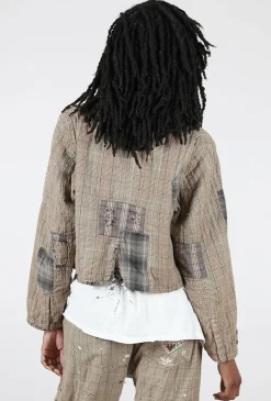 Fashion Evie Lou Kelley Cropped Coat, Teddy Check