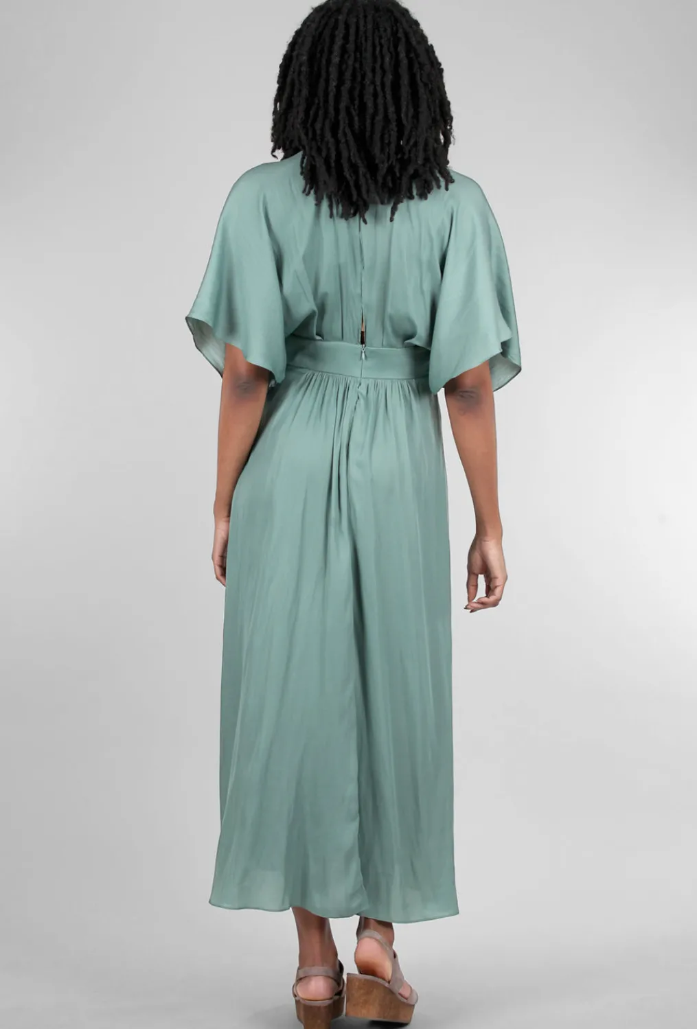 Best Sale Evie Lou Kimono Sleeve Maxi Dress, Dusty Teal