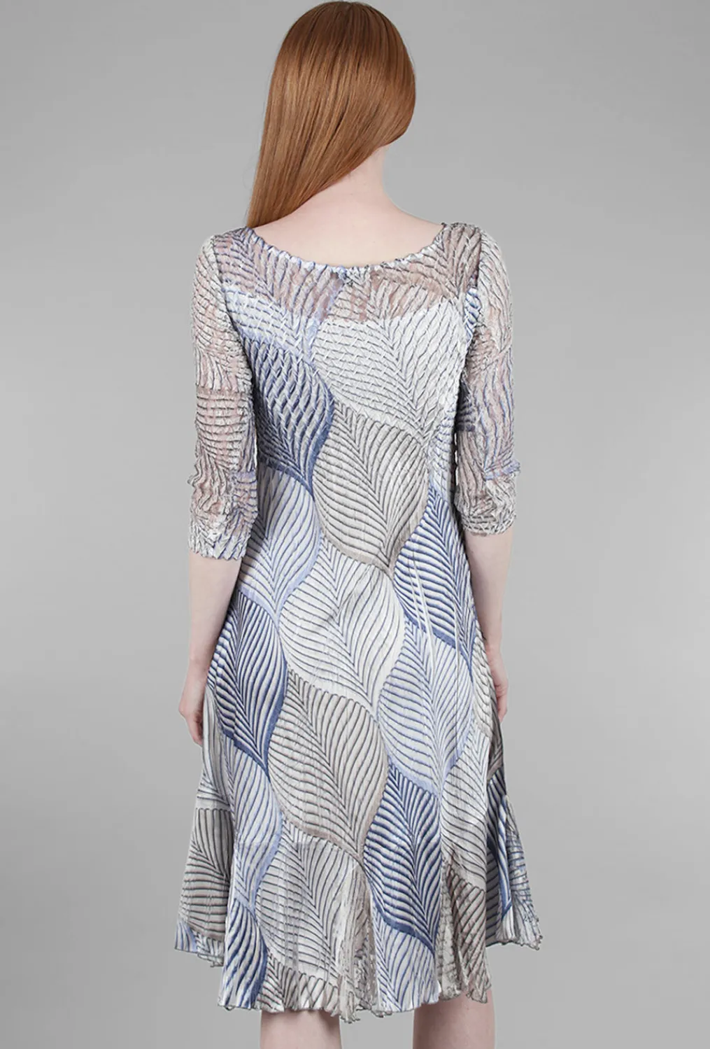 Flash Sale Evie Lou Lace-Neck Leaf Dress, Lapis