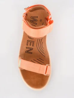 Best Evie Lou Line Textile Sandal, Tiger Orange