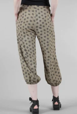 Discount Evie Lou Linen Bubble Crop Dot Pant, Hay