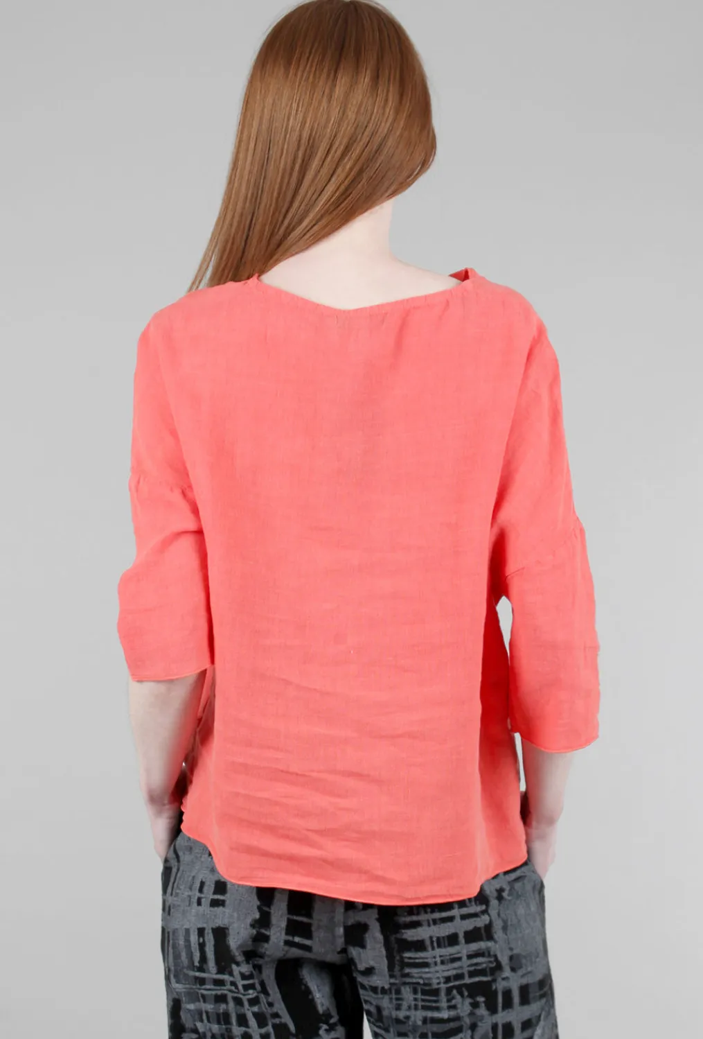Online Evie Lou Linen Pleat Kate Top, Coral