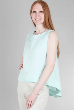 Sale Evie Lou Linen Pleat-Back Tank, Mente