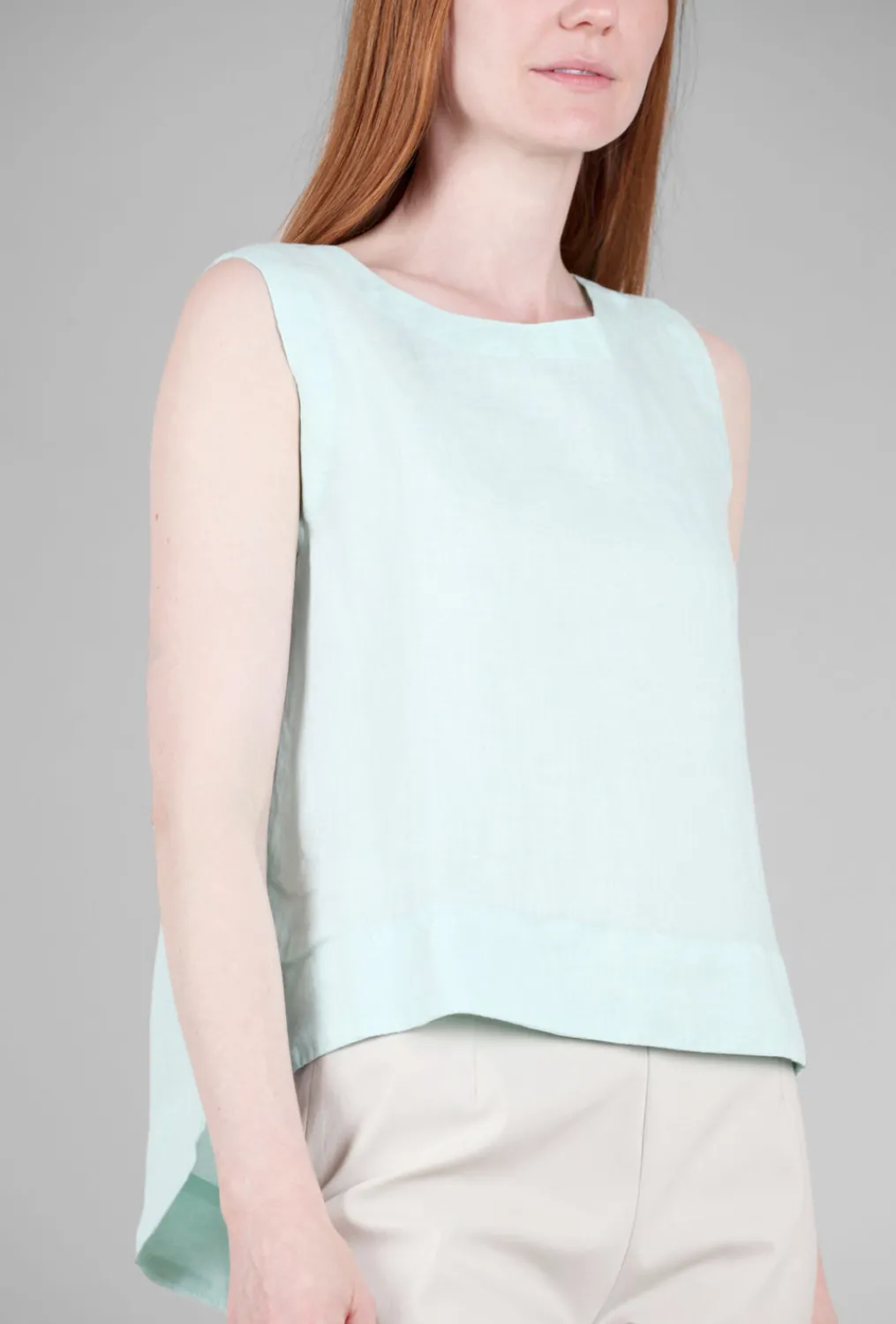 Sale Evie Lou Linen Pleat-Back Tank, Mente