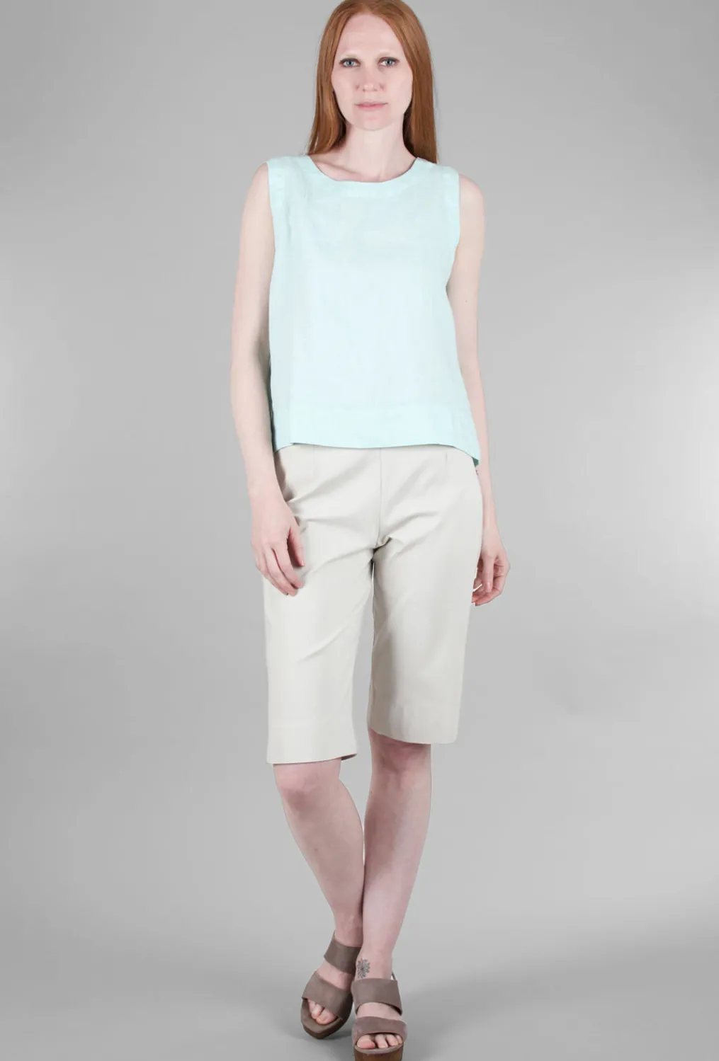 Sale Evie Lou Linen Pleat-Back Tank, Mente
