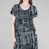 Online Evie Lou Linen Print Shift Dress, Black