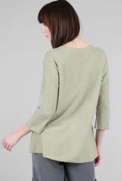 Sale Evie Lou Linen-Jersey Button Cardie, Seaweed