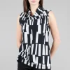 Discount Evie Lou Liza Top, Beatnik Gris Print