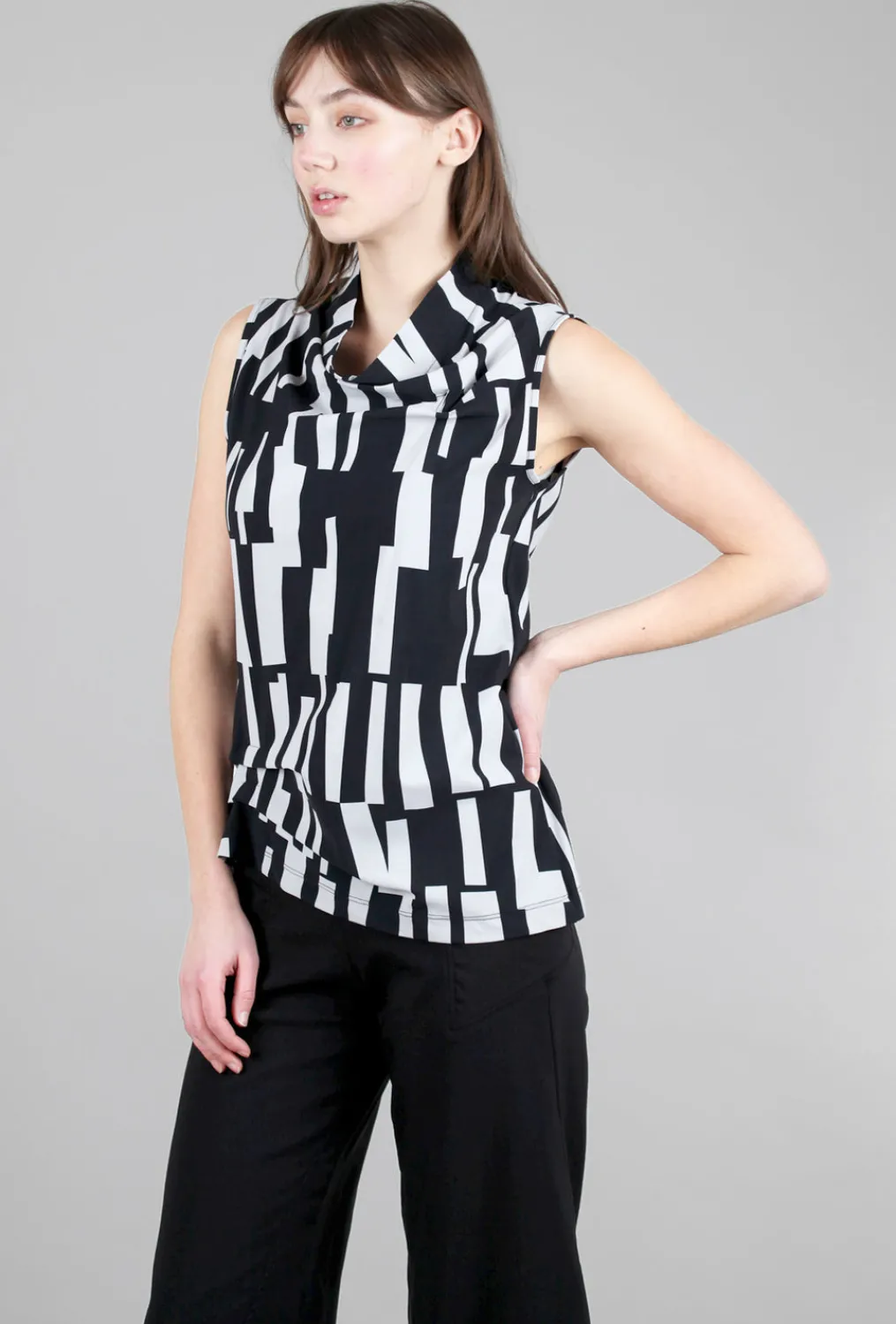 Discount Evie Lou Liza Top, Beatnik Gris Print