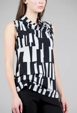 Discount Evie Lou Liza Top, Beatnik Gris Print