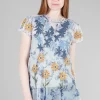 Outlet Evie Lou Luca Mesh Blouse, Blue Multi