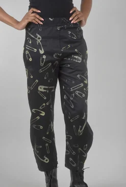 Sale Evie Lou Lucia Hand-Painted Pins Pant, Black