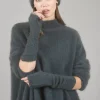 Flash Sale Evie Lou Luxe Racoon Fingerless Gloves, Kobalt