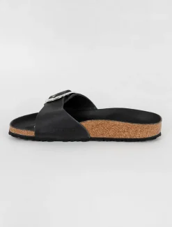 Hot Evie Lou Madrid Big Buckle, Black Leather