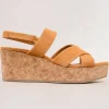 Cheap Evie Lou Maline Cork Wedge, Saffron