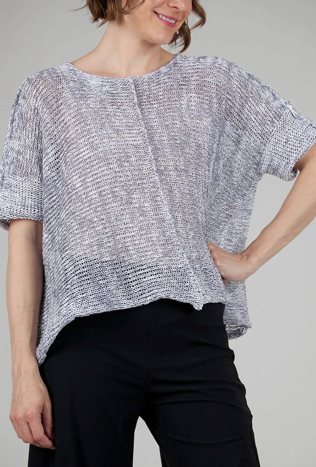 Clearance Evie Lou Marconi Pullover, Navy/White