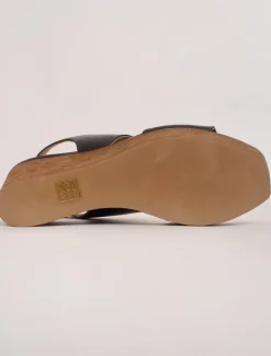 New Evie Lou Massy Cork Wedge, Deep Sea Black